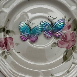Y2K Style Iridescent Butterfly Earrings